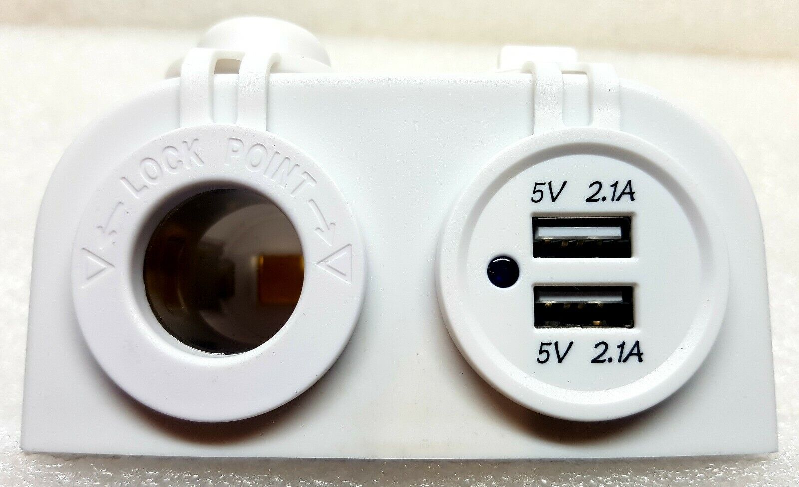 White Surface Mount Dual USB Charger Socket with USB 4.2A