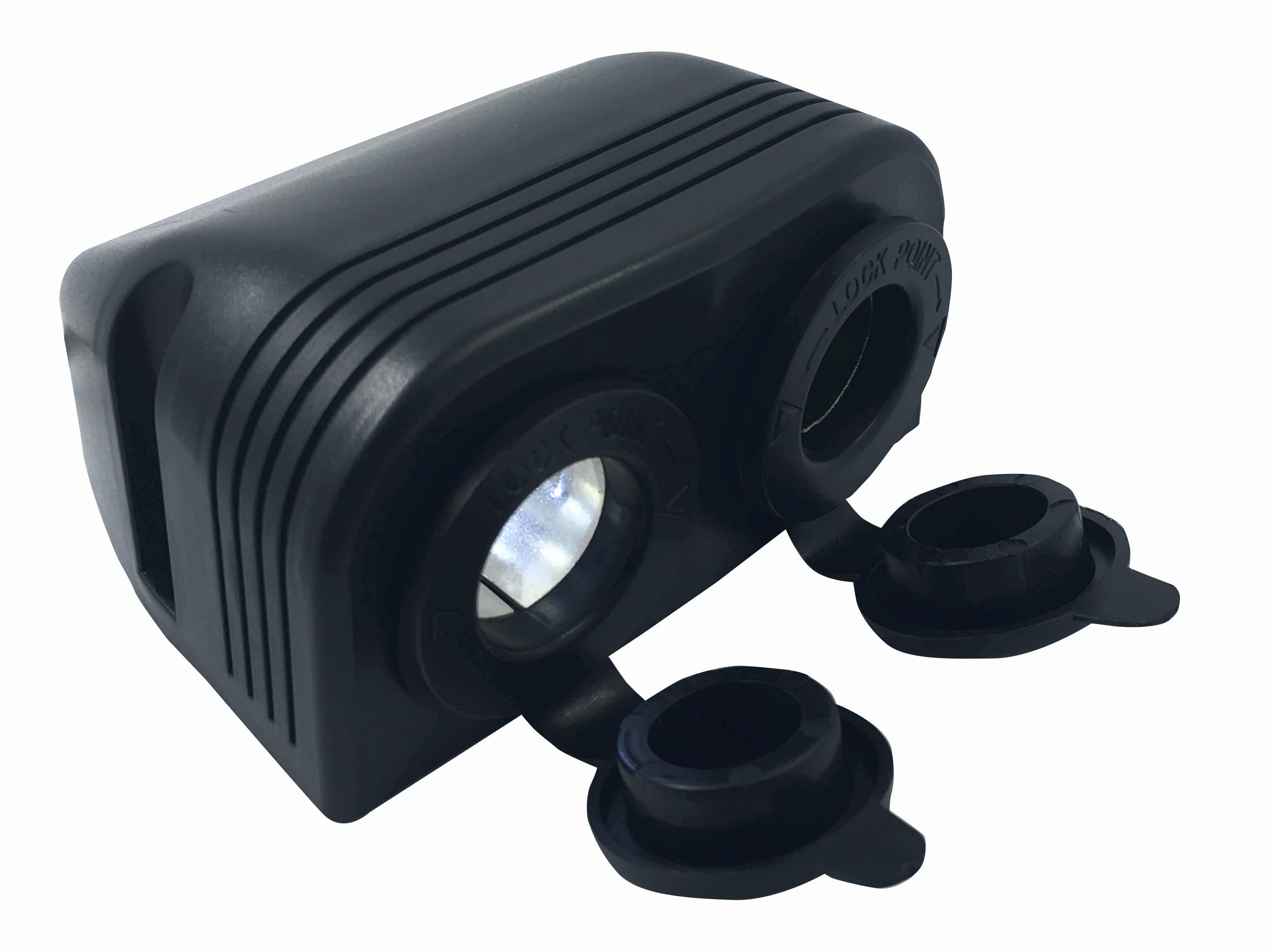 Black Surface Mount Socket Dual LED White