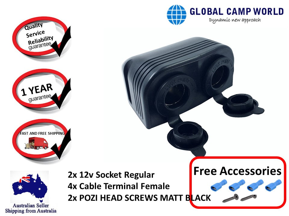 Black Surface Mount Socket Dual LED Red