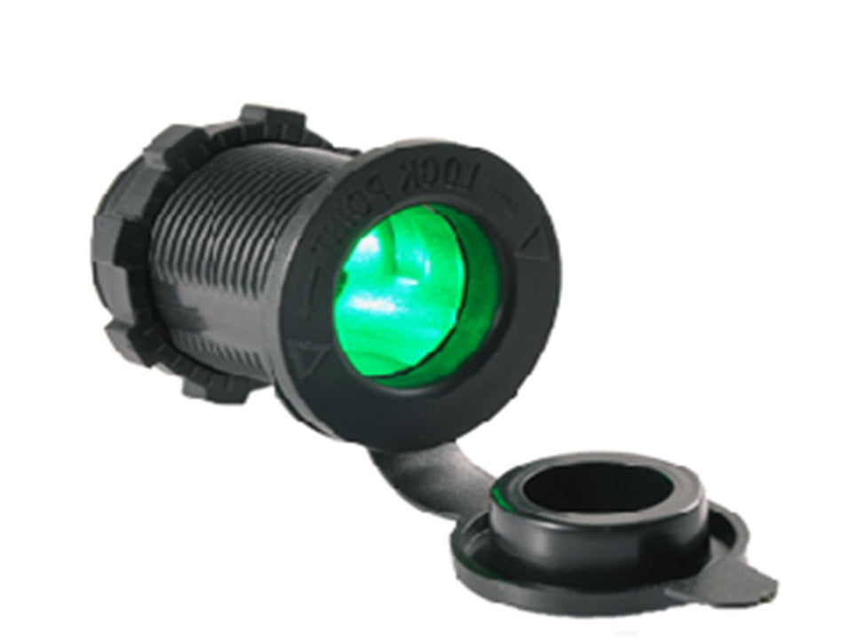 Black socket Led Green