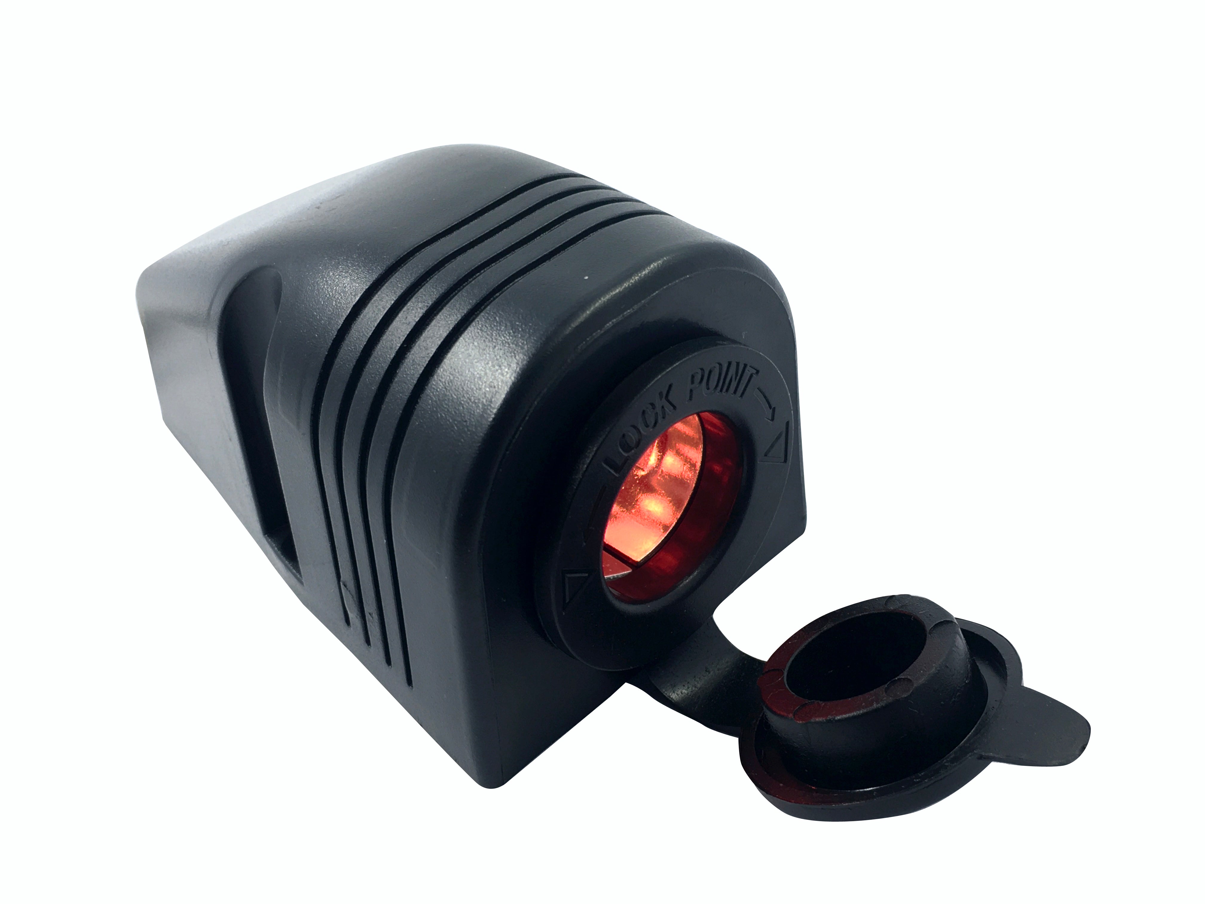 Black Surface Mount Socket LED Red